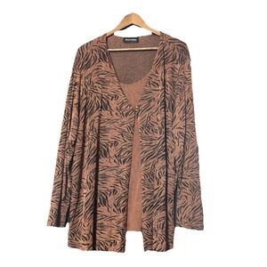 Sharon Anthony Animal Print Blouse Stretch Longsleeve Acetate Blend 2x Mob Wife